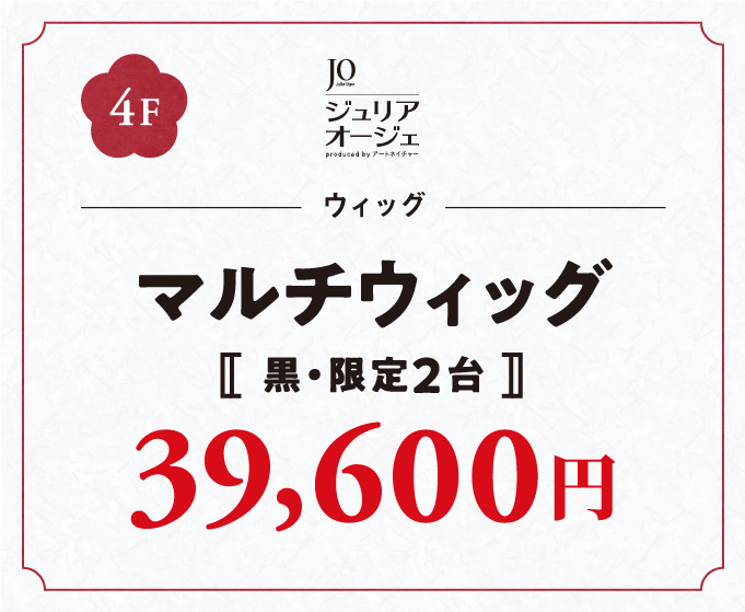 マルチウィッグ
				黒・限定2台39,600円